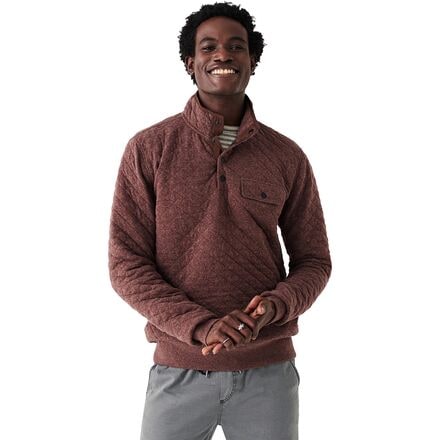 Faherty - Epic Quilted Fleece Pullover - Men's - Burgundy