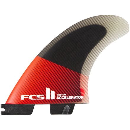 FCS - II Accelerator PC Tri Surfboard Fins - Red/Black