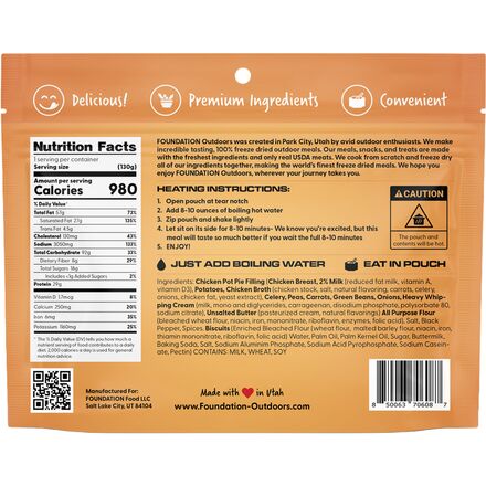 Foundation Outdoors - Chicken Pot Pie Meal