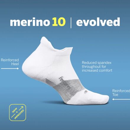 Feetures! - Merino 10 Ultra Light No Show Tab Sock