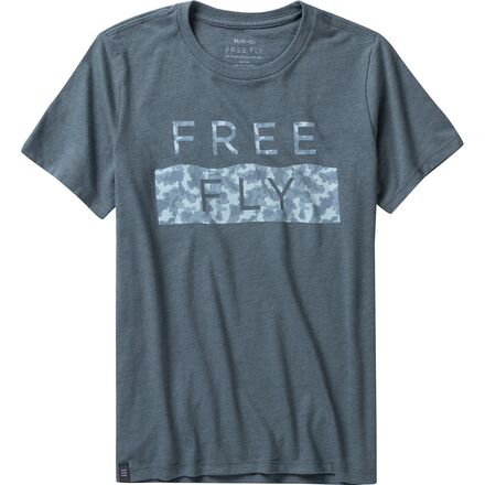Free Fly - Clearwater Camo T-Shirt - Kids' - Heather Slate Blue