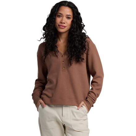 Waffle Long-Sleeve Henley Top - Women's