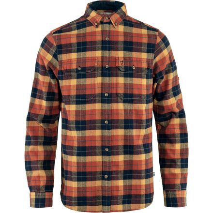 Fjallraven - Singi Heavy Regular Fit Flannel Shirt - Men's - Autumn Leaf/Dark Navy