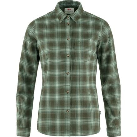 Fjallraven - Ovik Flannel Long-Sleeve Shirt - Women's - Deep Forest/Patina Green