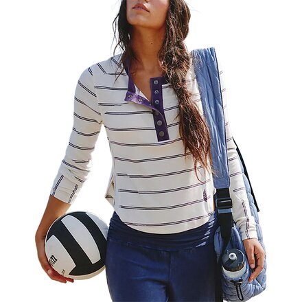 Cool Down Crew Stripe Long-Sleeve Top - Women's