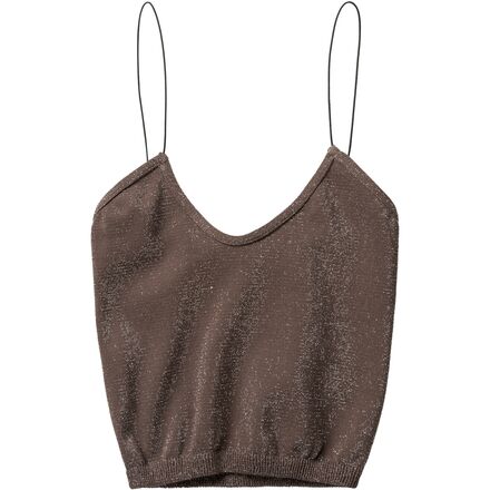 Free People - Seamless Skinny Strap Tank Top - Women's - Mink Sparkle
