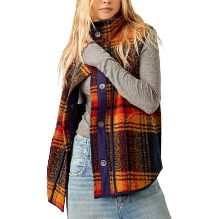 Free People - Wrapped Up Blanket Vest - Women's - Navy And Gold