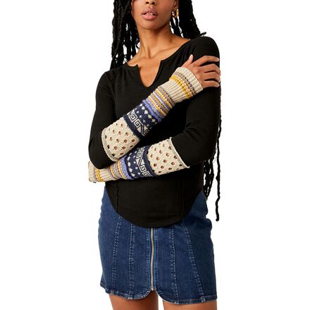 Free People - Cozy Craft Cuff Top - Women's - Black Combo