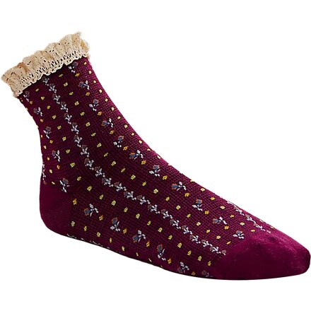 Rosebud Waffle Knit Ankle Sock - Women's
