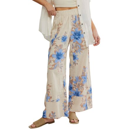 Days End Printed Linen Pull On Pant - Women's