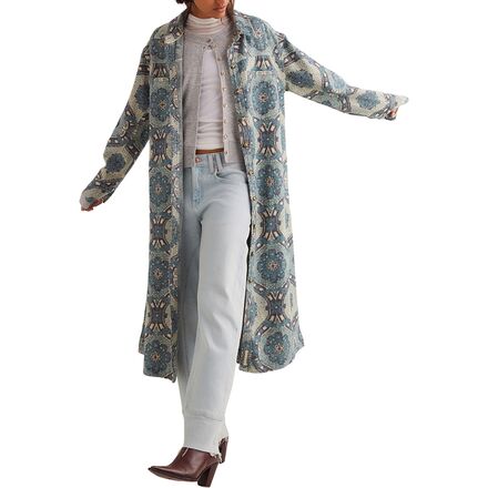 Brick Lane Jacquard Maxi Shirt Jacket - Women's