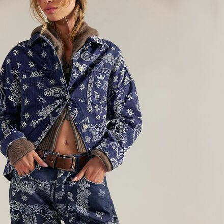 Free People - Opal Swing Printed Denim Jacket - Women's