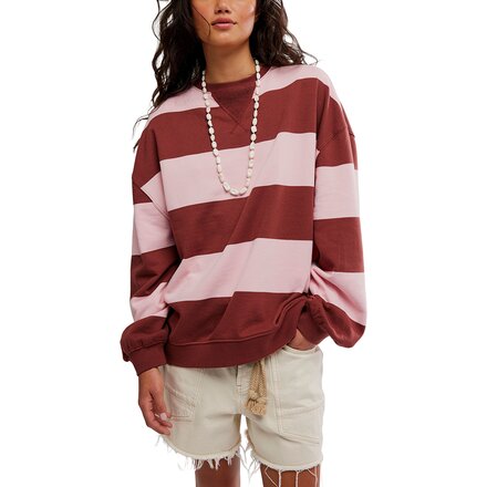 Classic Stripe Crew Wide Sweatshirt - Women's