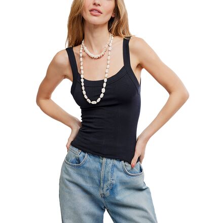 Free People - So Soft Seamless Scoop Tank Top - Women's - Black