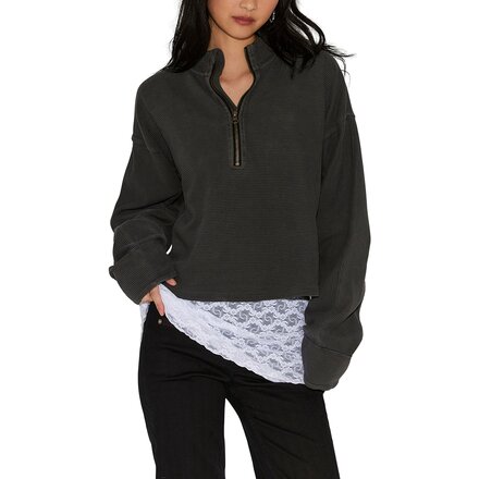 Free People - Celeste 1/4-Zip Pullover - Women's - Black