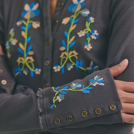 Free People - Fleur Embroidered Cuff Shirt - Women's