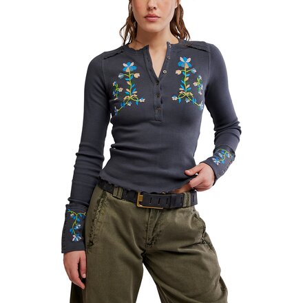 Free People - Fleur Embroidered Cuff Shirt - Women's
