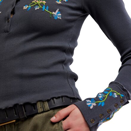 Free People - Fleur Embroidered Cuff Shirt - Women's