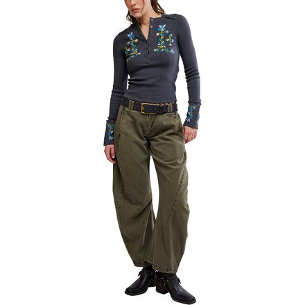 Free People - Fleur Embroidered Cuff Shirt - Women's