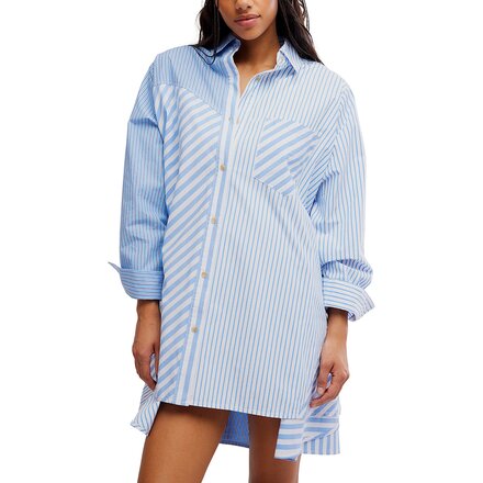 Free People - Oxford Club Mini Dress - Women's - Cornflower Combo