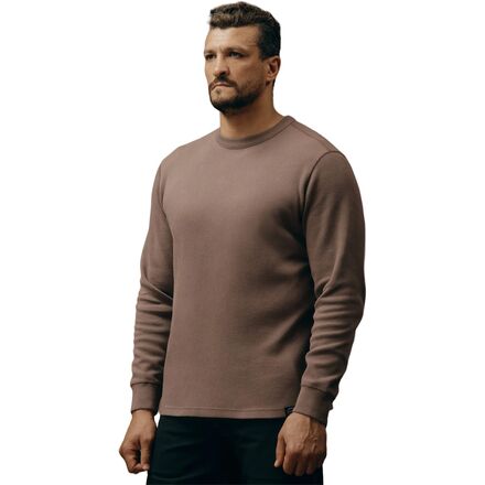 Waffle Knit Thermal Crewneck Top - Men's