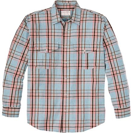 Filson - Washed Feather Cloth Shirt - Men's - Light Blue/Red/Natural