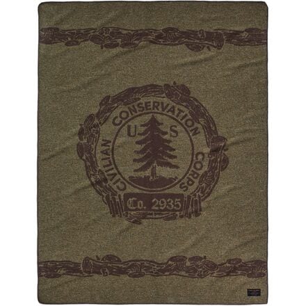 Filson - CCC Jacquard Wool Blanket - Olive Brown Multi