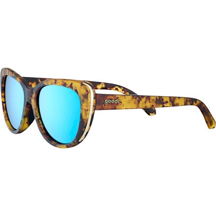 Goodr - Runway/Sunny Couture Polarized Sunglasses - Fast As Shell/Tortoise Shell Frame/Blue Reflective Lens
