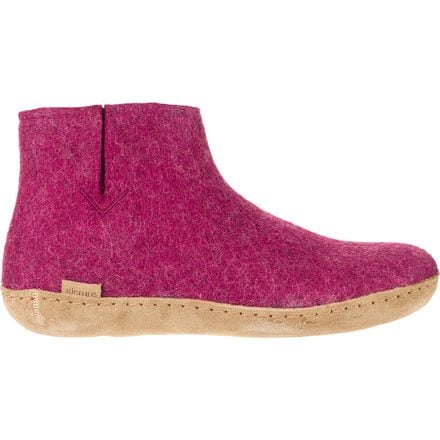 Glerups - The Boot Leather Slipper - Cranberry