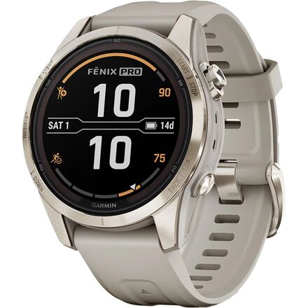 Garmin - Fenix 7S Pro Sapphire Solar Sport Watch - Soft Gold
