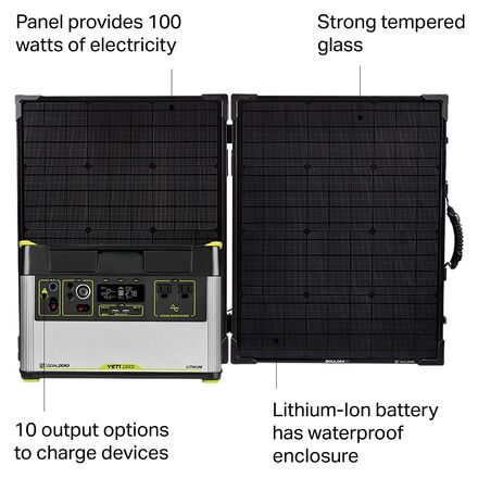 Goal Zero - Yeti 1500X Solar Kit With Boulder 100 Briefcase - One Color
