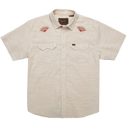 Howler Brothers - Crosscut Deluxe Short-Sleeve Shirt - Men's - Rising Suns/Chardonnay Slub