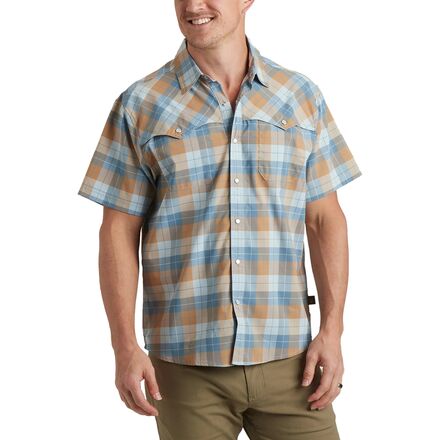 Howler Brothers - Open Country Tech Shirt - Men's - Gates Plaid/Dream Blue