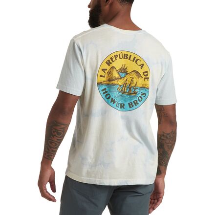 Howler Brothers - Cotton T-Shirt - Men's - La Republica/Light Blue Tie Dye