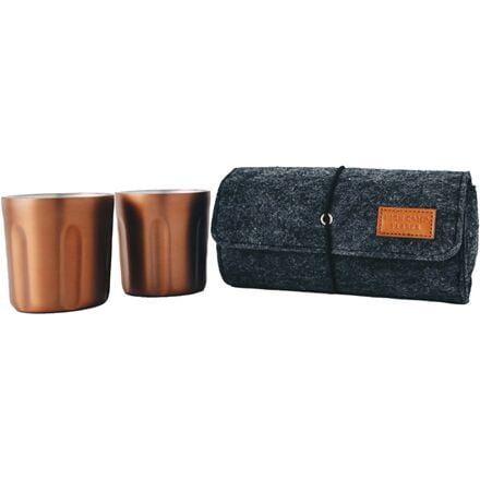 High Camp Flasks - Tumbler Soft Wool Felt Carrying Case - 2-Pack - New Copper