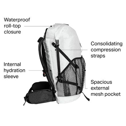 Hyperlite Mountain Gear - 2400 Windrider 40L Backpack - White