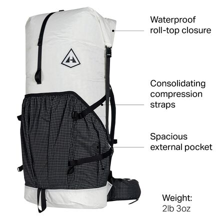 Hyperlite Mountain Gear - 4400 Southwest 70L Backpack - Black