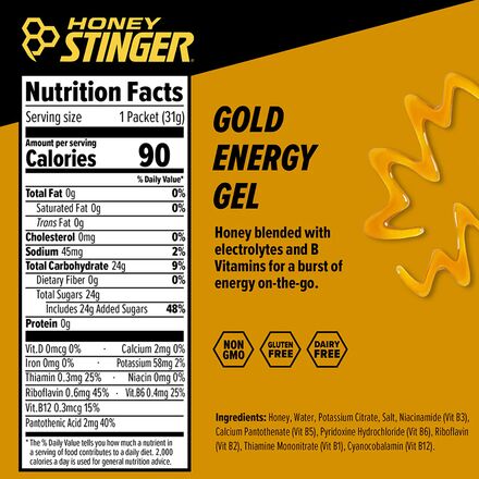 Honey Stinger - Organic Energy Gels - 24-Pack