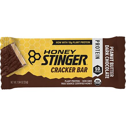 Honey Stinger - Cracker Bars with Protein - 12-Pack - Peanut Butter Dark Chocolate