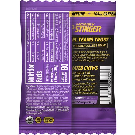 Honey Stinger - Caffeinated Energy Chews - 12-Pack