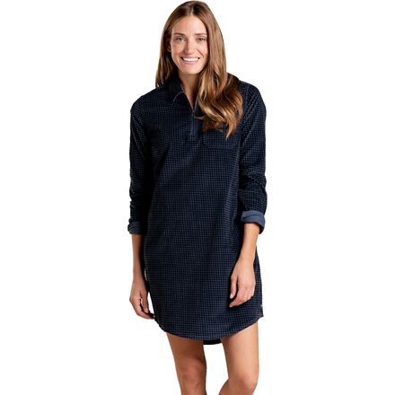 Toad&Co - Cruiser Cord Popover Dress - Women's - Nightsky Houndstooth Print