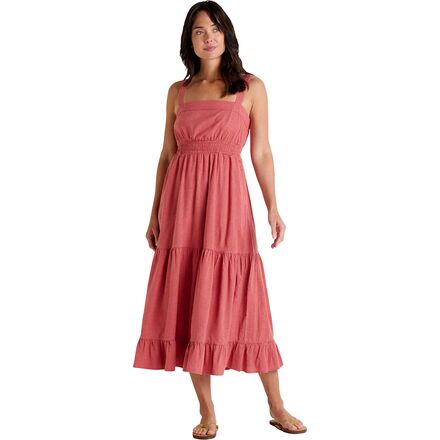 Taj Hemp Tiered Midi Sleeveless Dress - Women's