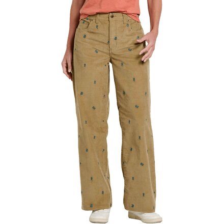 Coaster Cord Wide Leg Embroidered Pant - Women's