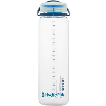 Hydrapak - Recon 1L Water Bottle - Clear/Navy & Cyan