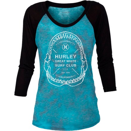 Hurley - Surf Club Cloud Raglan T-Shirt - 3/4-Sleeve - Women's