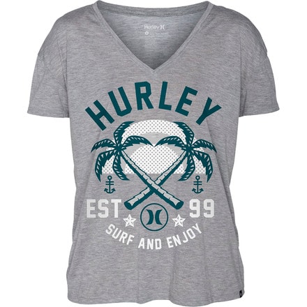 Hurley - Crossed Palms Riot V-Neck T-Shirt - Short-Sleeve - Women's