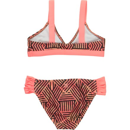 Hurley - Basket Weave Triangle & Tab Side Swimsuit - Girls'