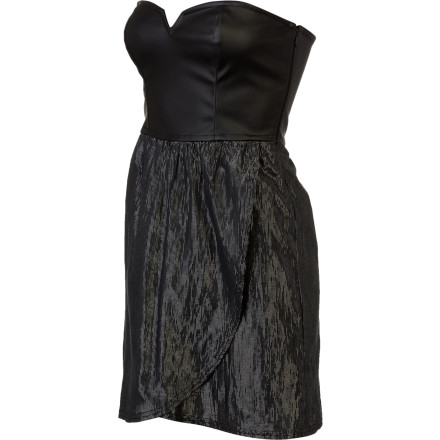 Robe Hurley Polina - Taille L, Top Simili Cuir Noir Sans Bretelles, Longueur Mini, Neuf Sans étiquettes