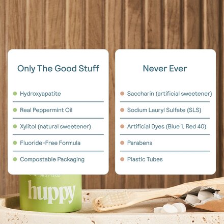 Huppy - Peppermint Toothpaste Tablets in Tin