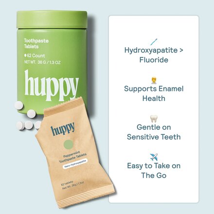 Huppy - Peppermint Toothpaste Tablets in Tin